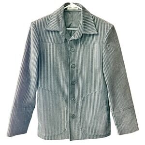 Domenico Uomo Gray Striped Men's Modern Style‎ Button Up Jacket Size 40